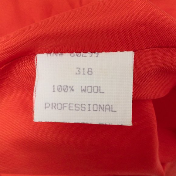 Vintage 80s 10 Wool Colorblock Stripe Dress Red - Picture 9 of 11